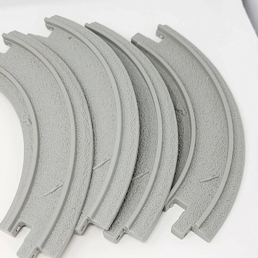 Fisher Price GEOTRAX 20pc Gray Train Track Lot Switch Crossing Curved Straight